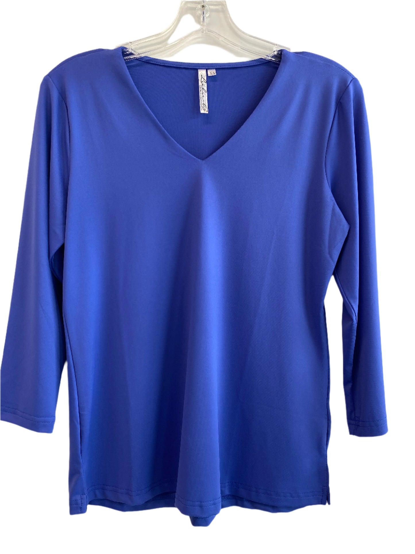 3/4 Sleeve V-Neck Top-SAP