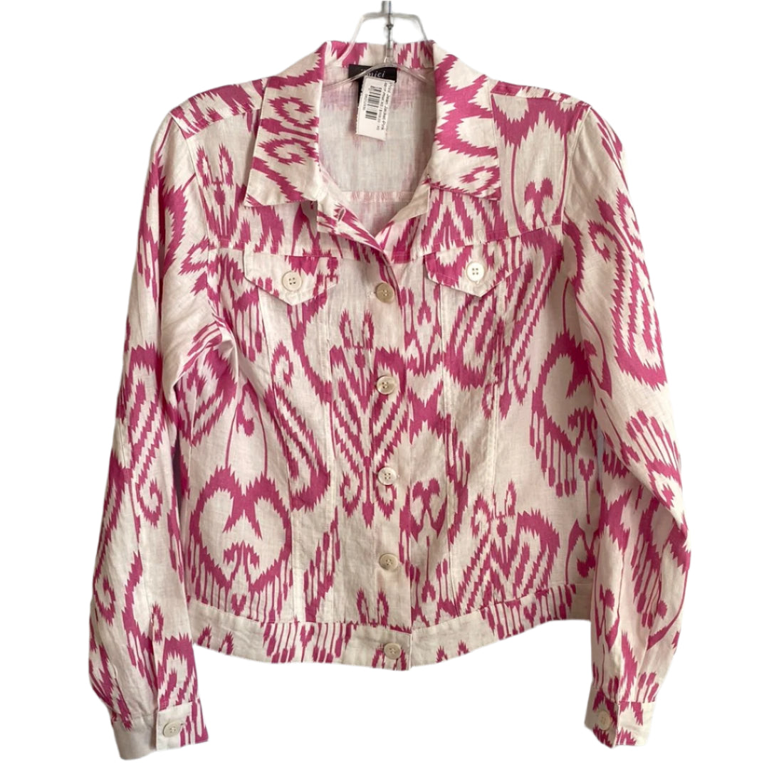 Print Jean Jacket-Pink