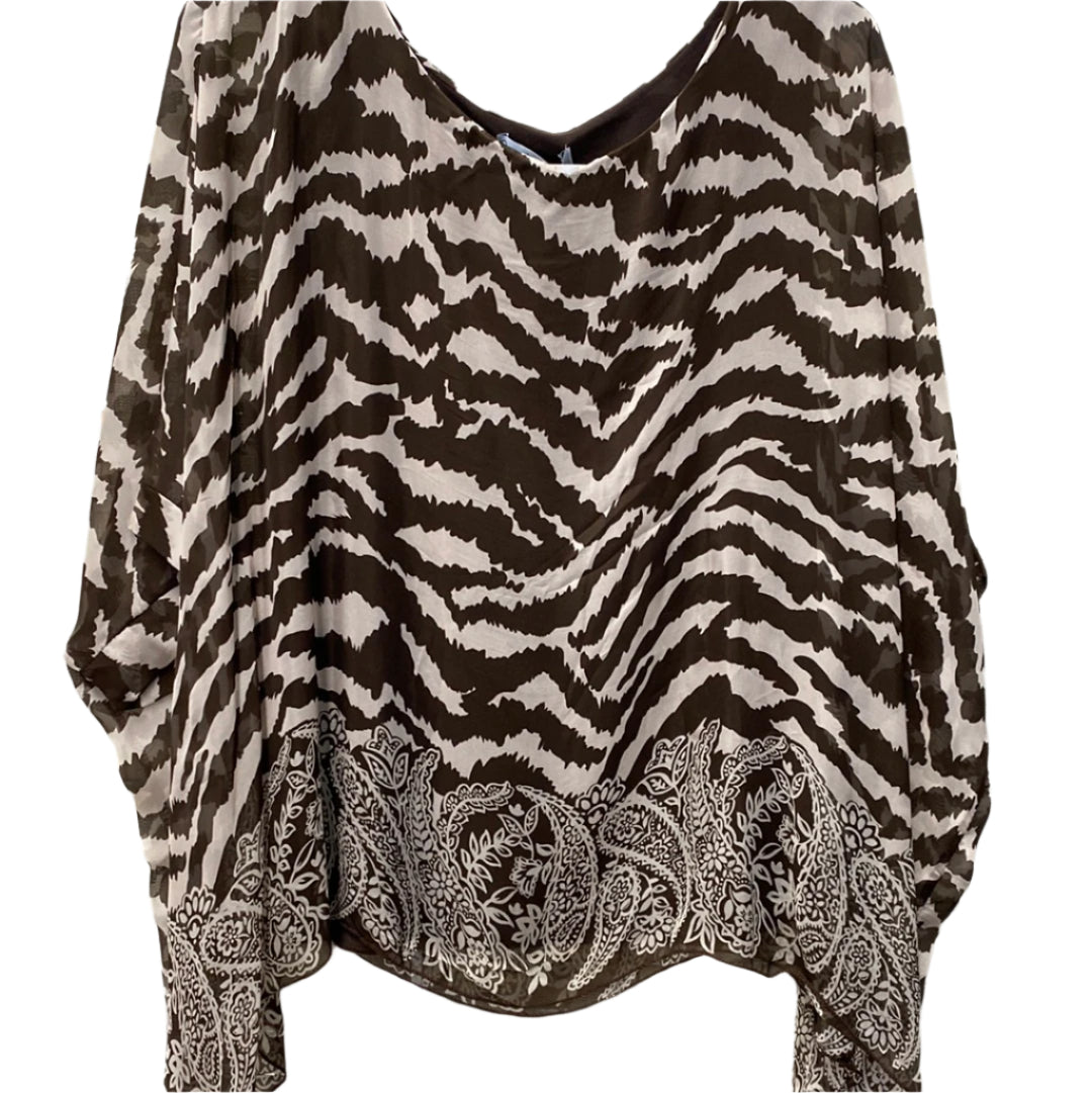 Silk Kaftan Style Blouse-Chocolate