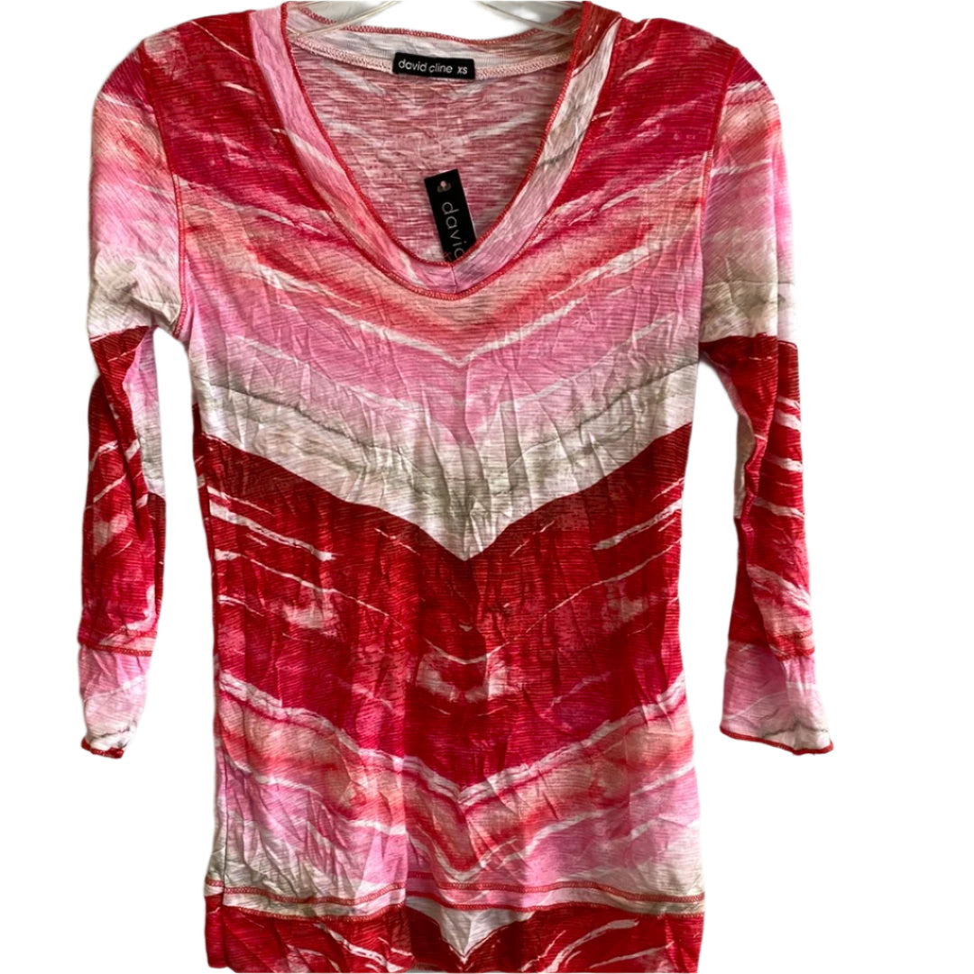 3/4 Sleeve V-Neck With Merrow-Flame