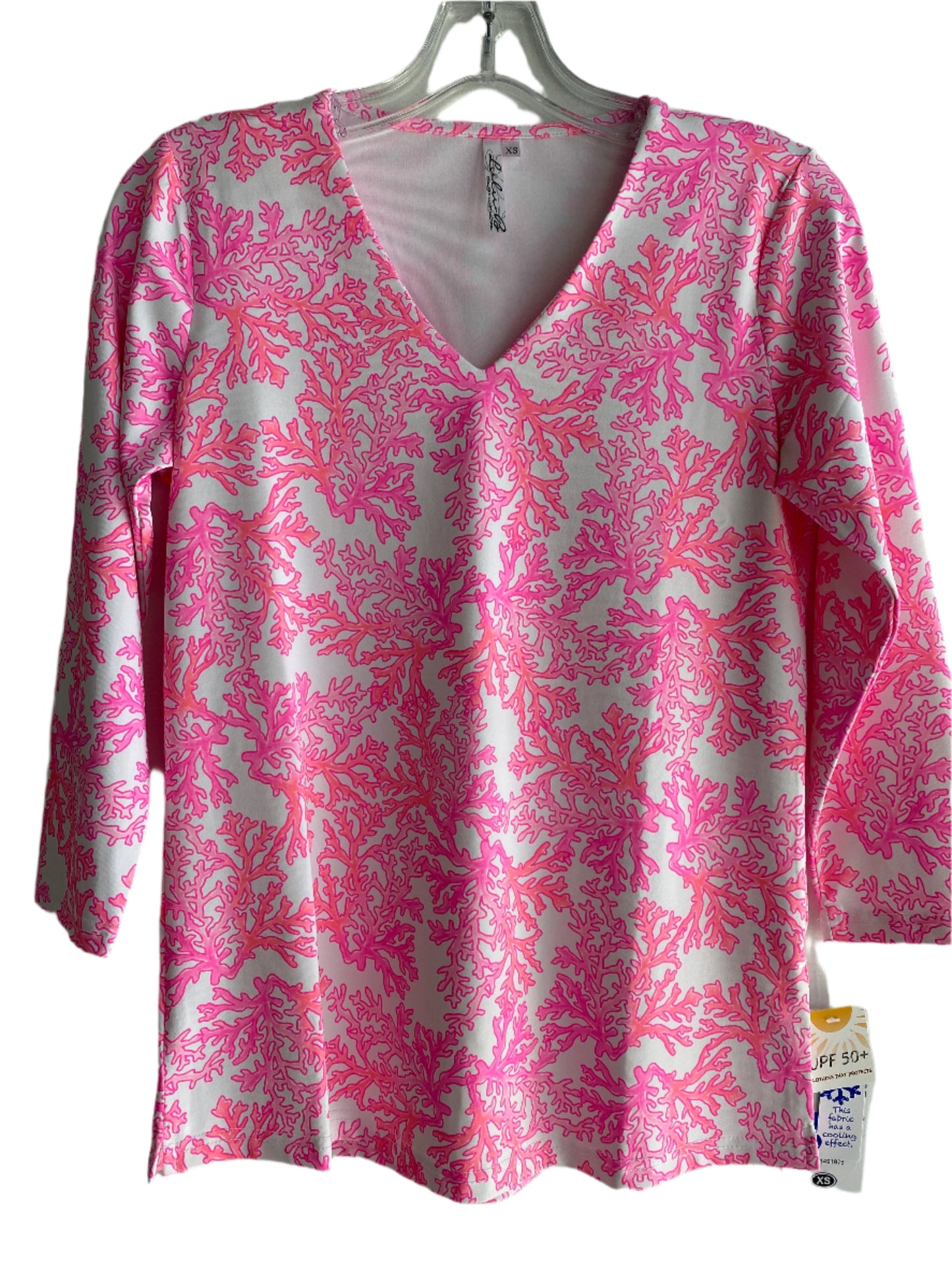 3/4 Sleeve V Neck Top-CRCO