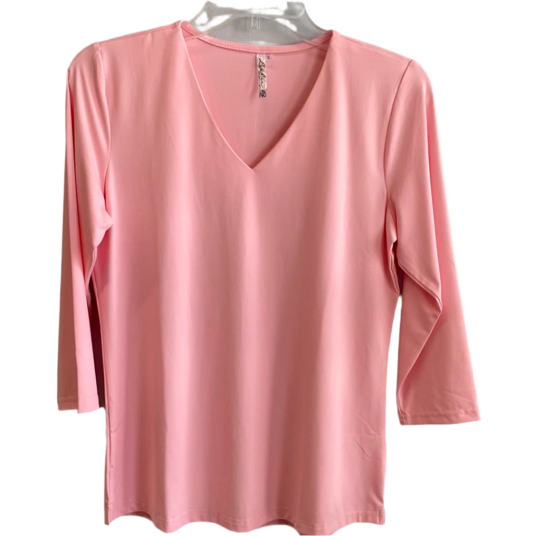 3/4 Sleeve V-Neck Top-SGP