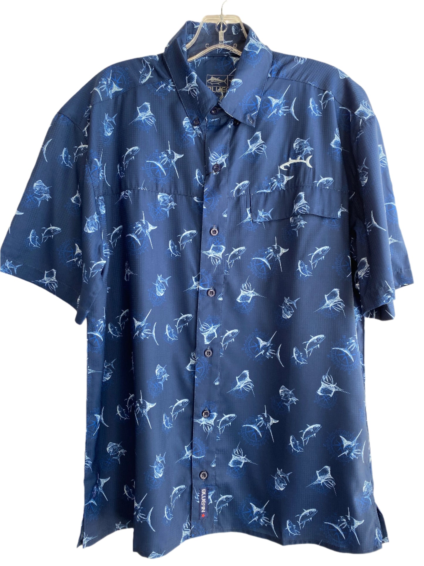 S/S Performance Compass Sport Shirt-Navy