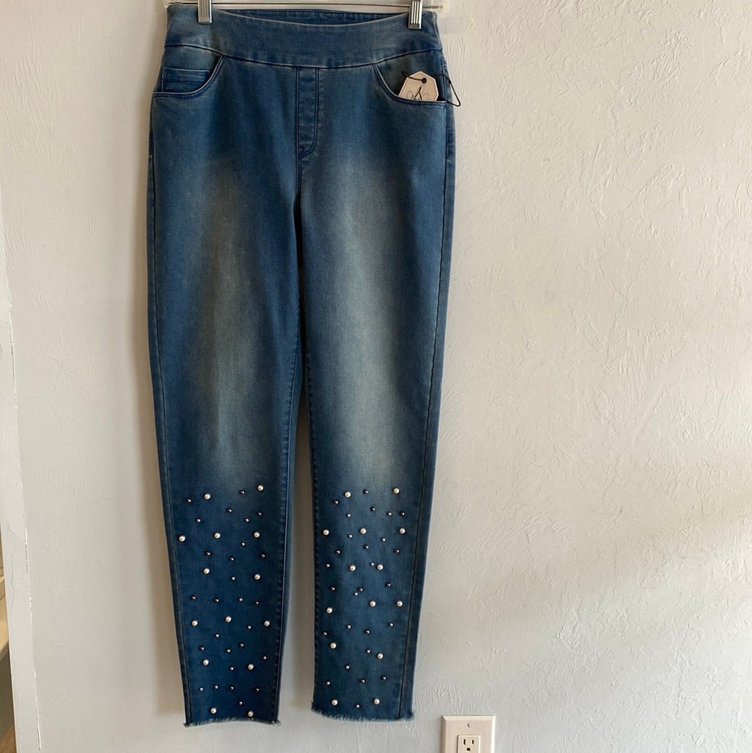 Pearlized Ankle Pant-Low Pearls