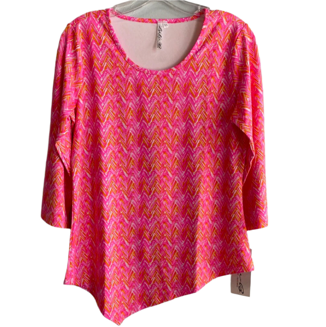 Asymmetrical Scoop Neck-CHPK Chevron Pink
