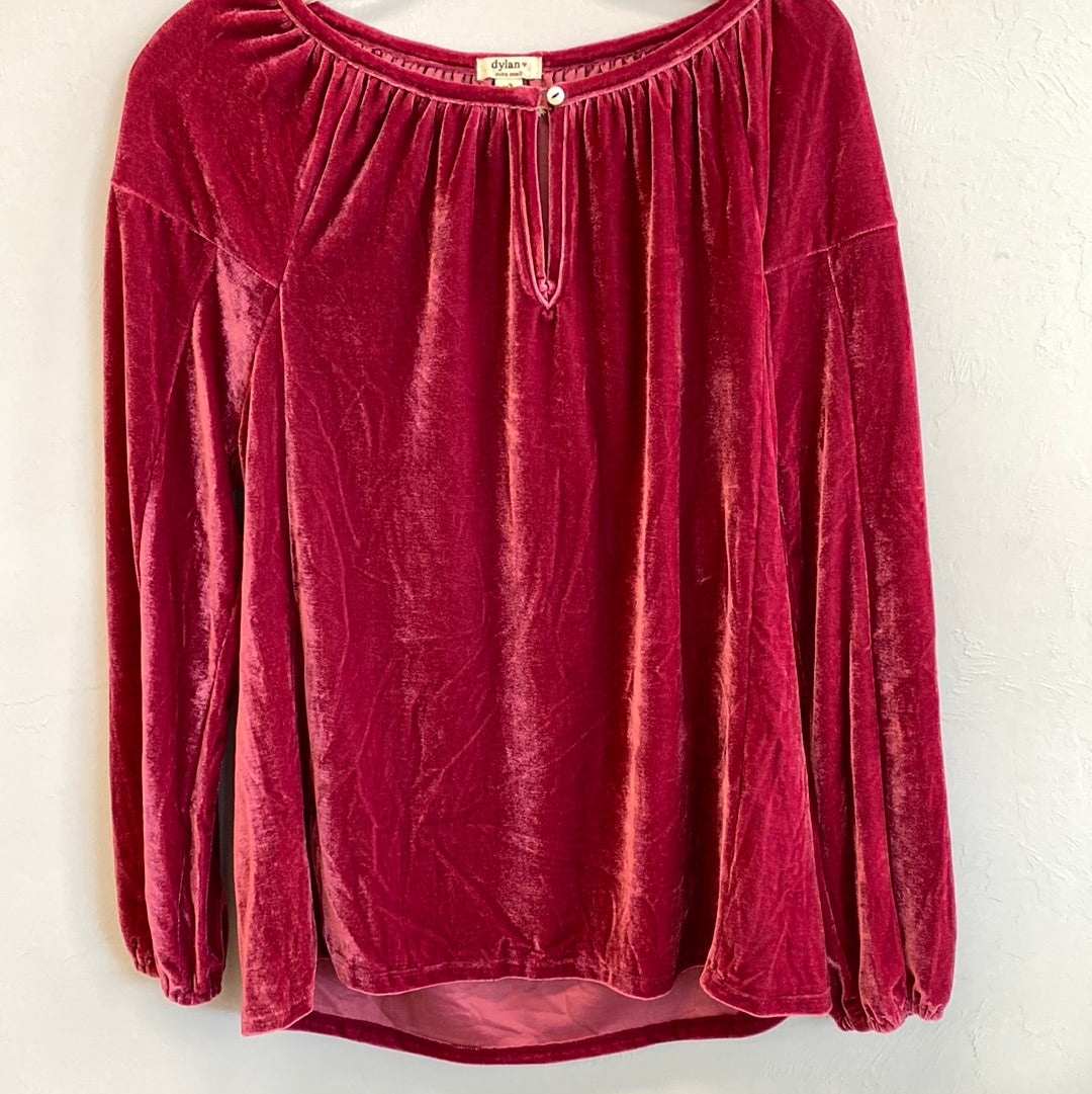 Velvet Blouse-Fuchsia