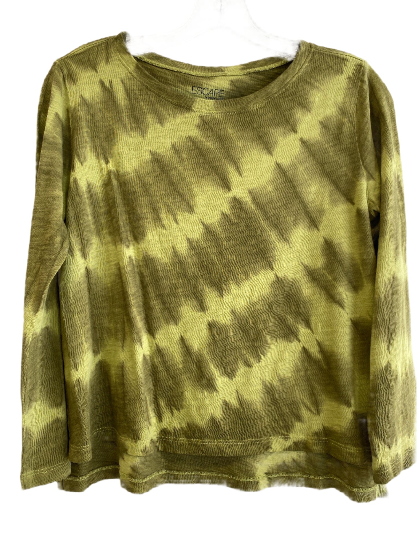Cotton Tie Dye Step Hem Boxy Tee-Olive