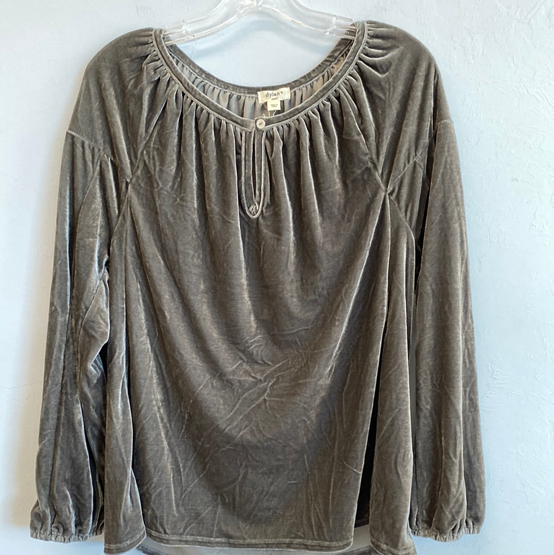 Velvet Blouse-Slate