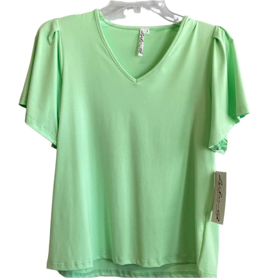 S/S Frill With V-Neck-LMCL