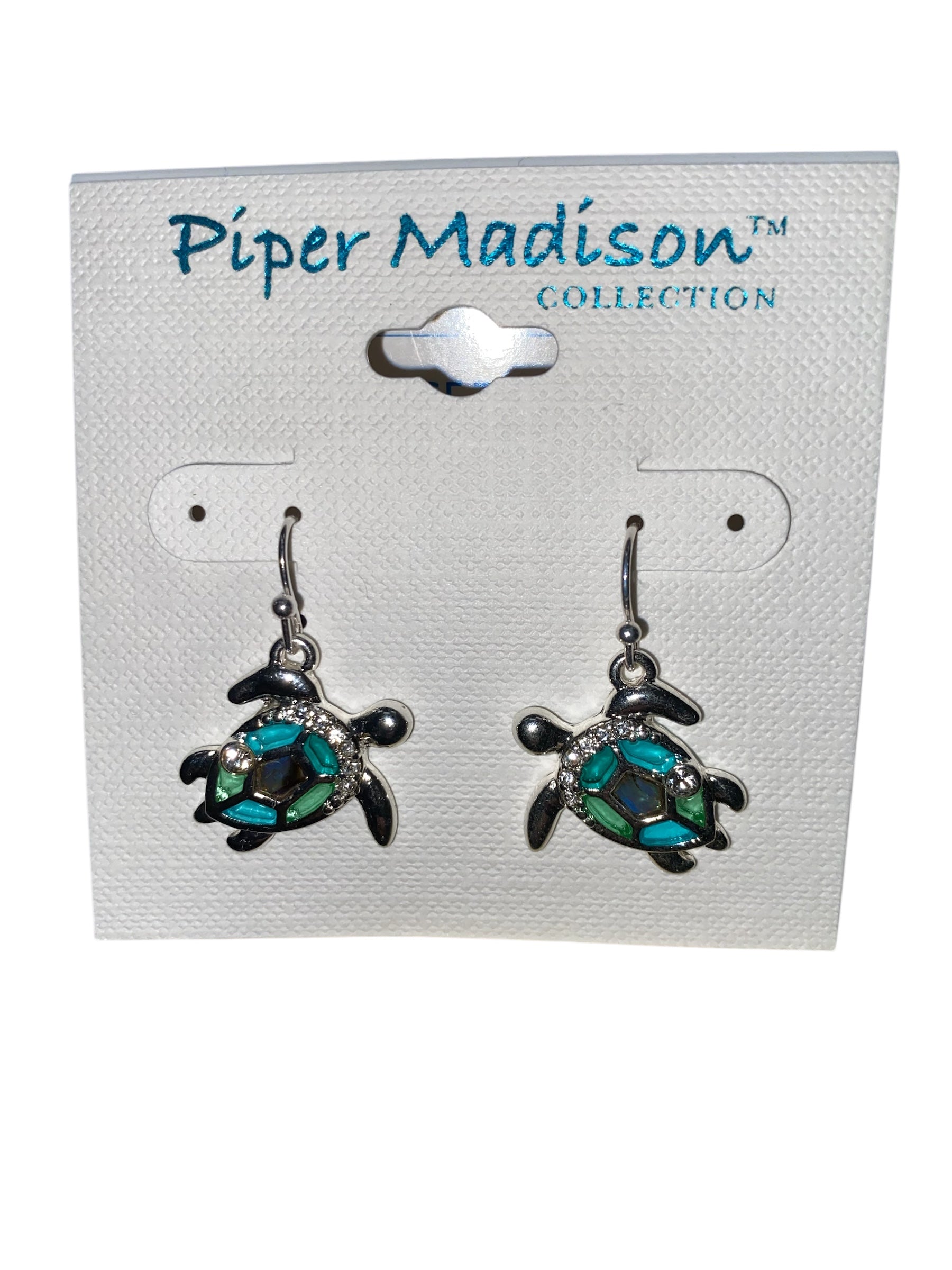 Green Turtle With Abalone Earrings - Main Image