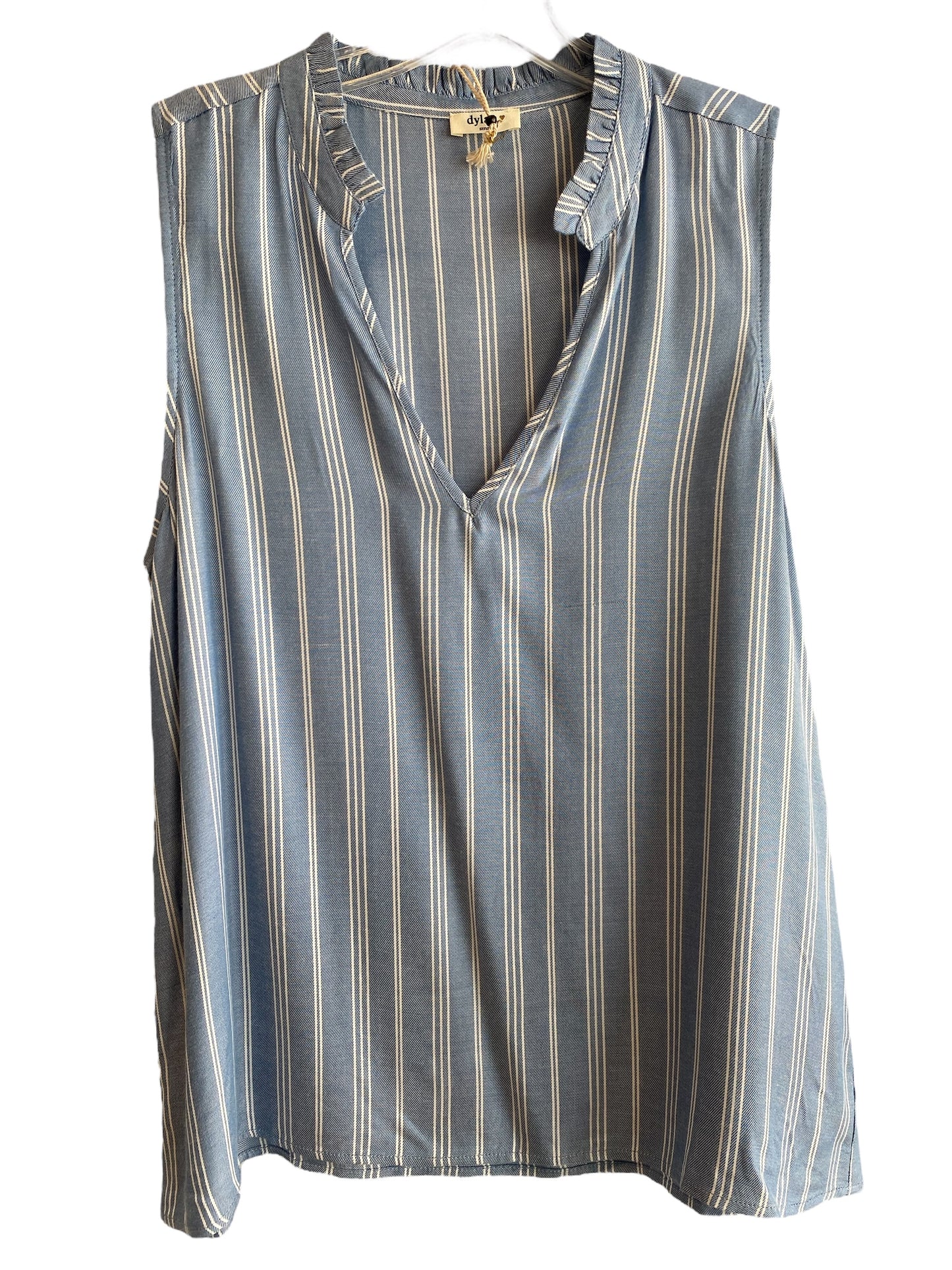 Leigh Stripe Sleeveless Top-Denim