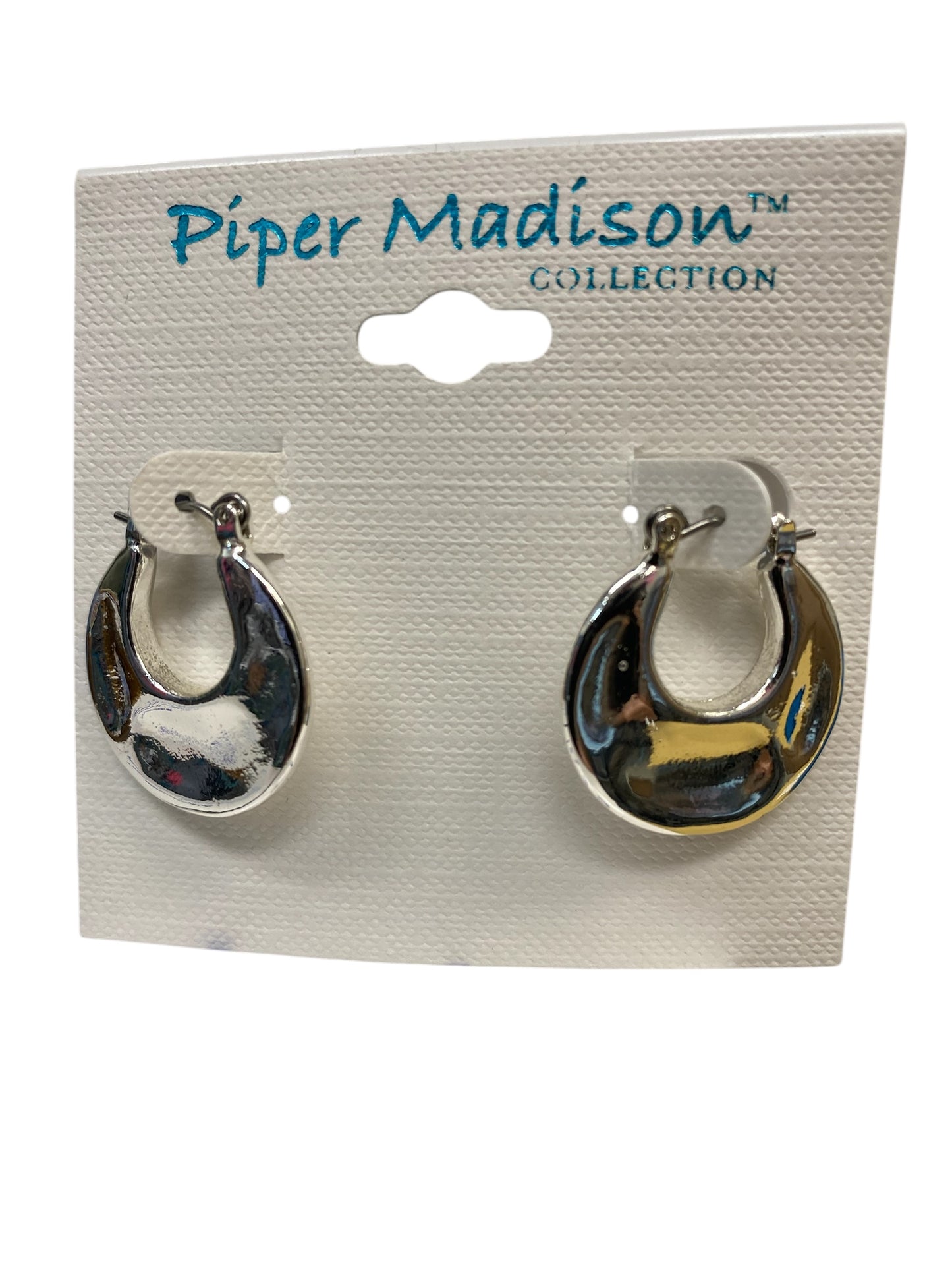 Silver Hammered Hoop Earrings