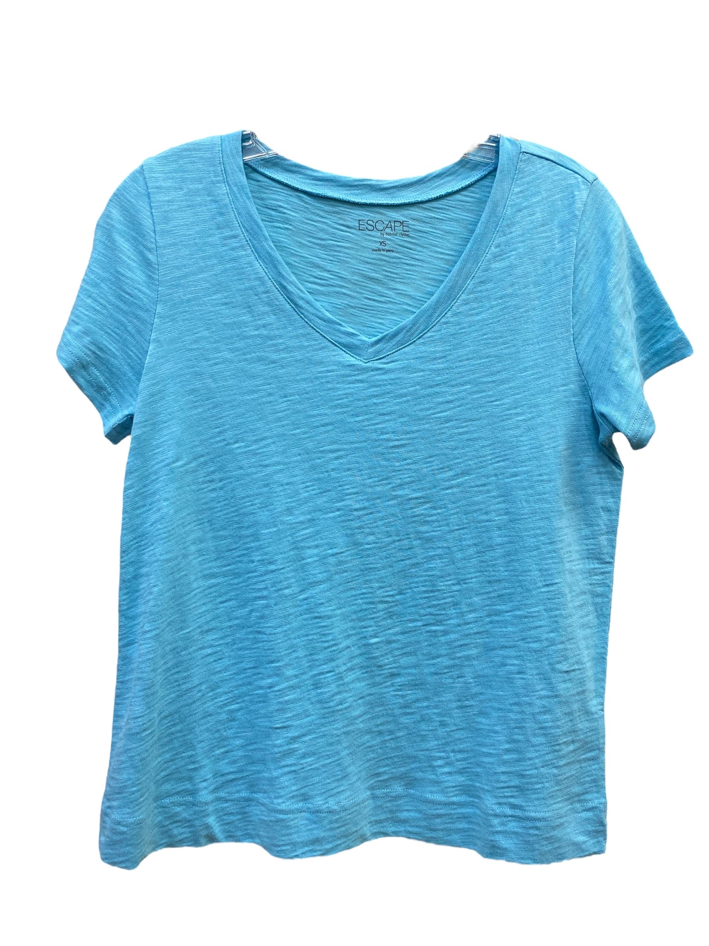 Cotton V-Neck Tee-Sky