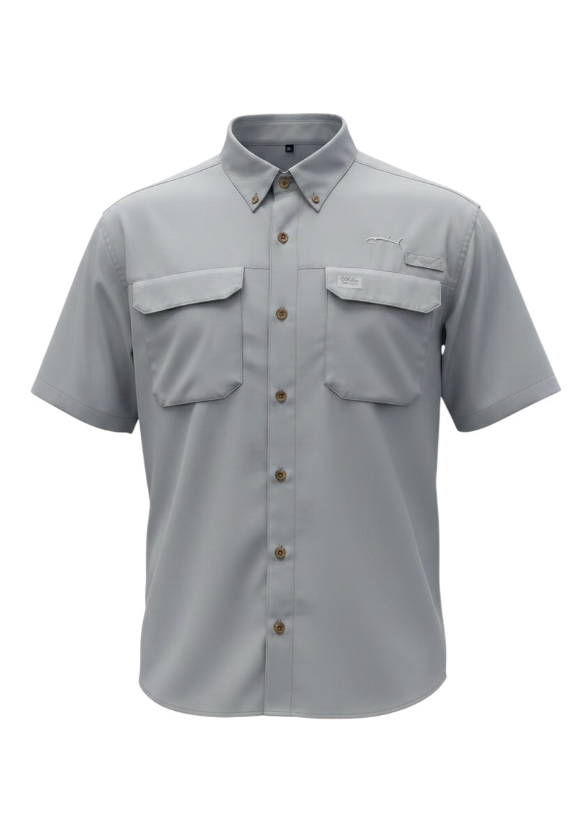 Short Sleeve Performance Solid Sport Shirt - Grey