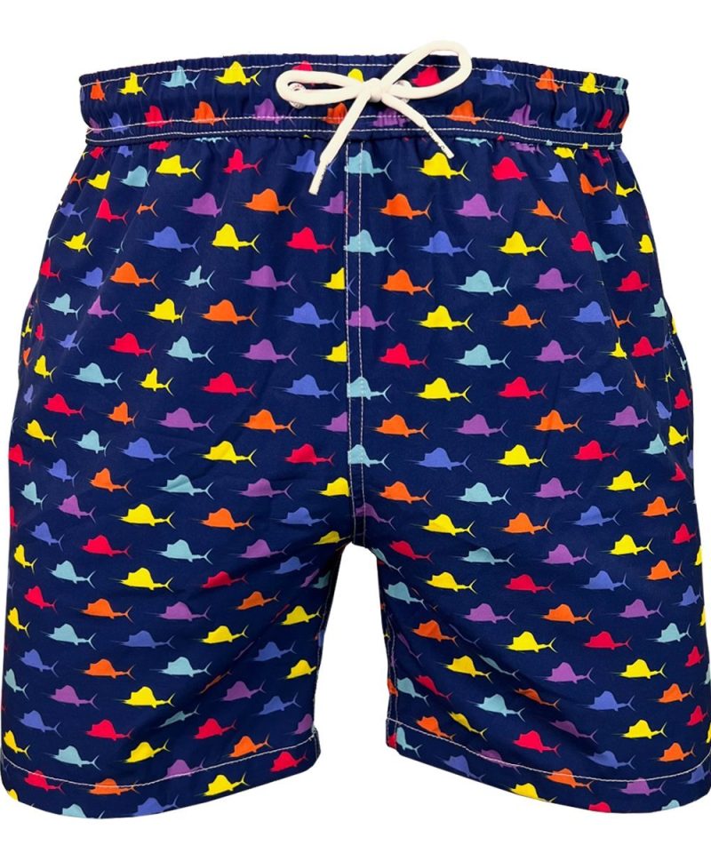 Multicolor Sailfish Swim Short-Navy