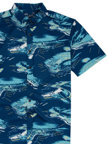 Surf Break Short Sleeve Shirt-Marina