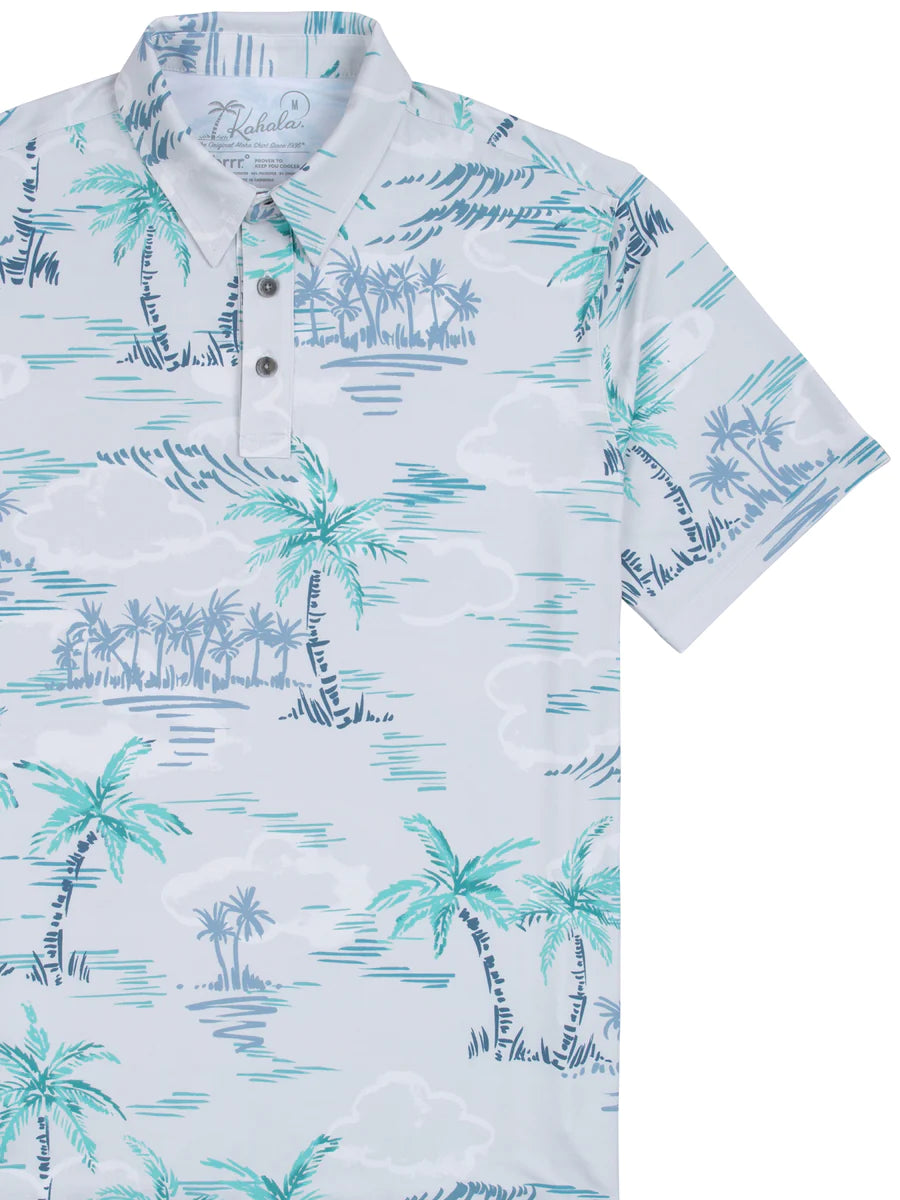 Island Vibes Knit Polo-Silver