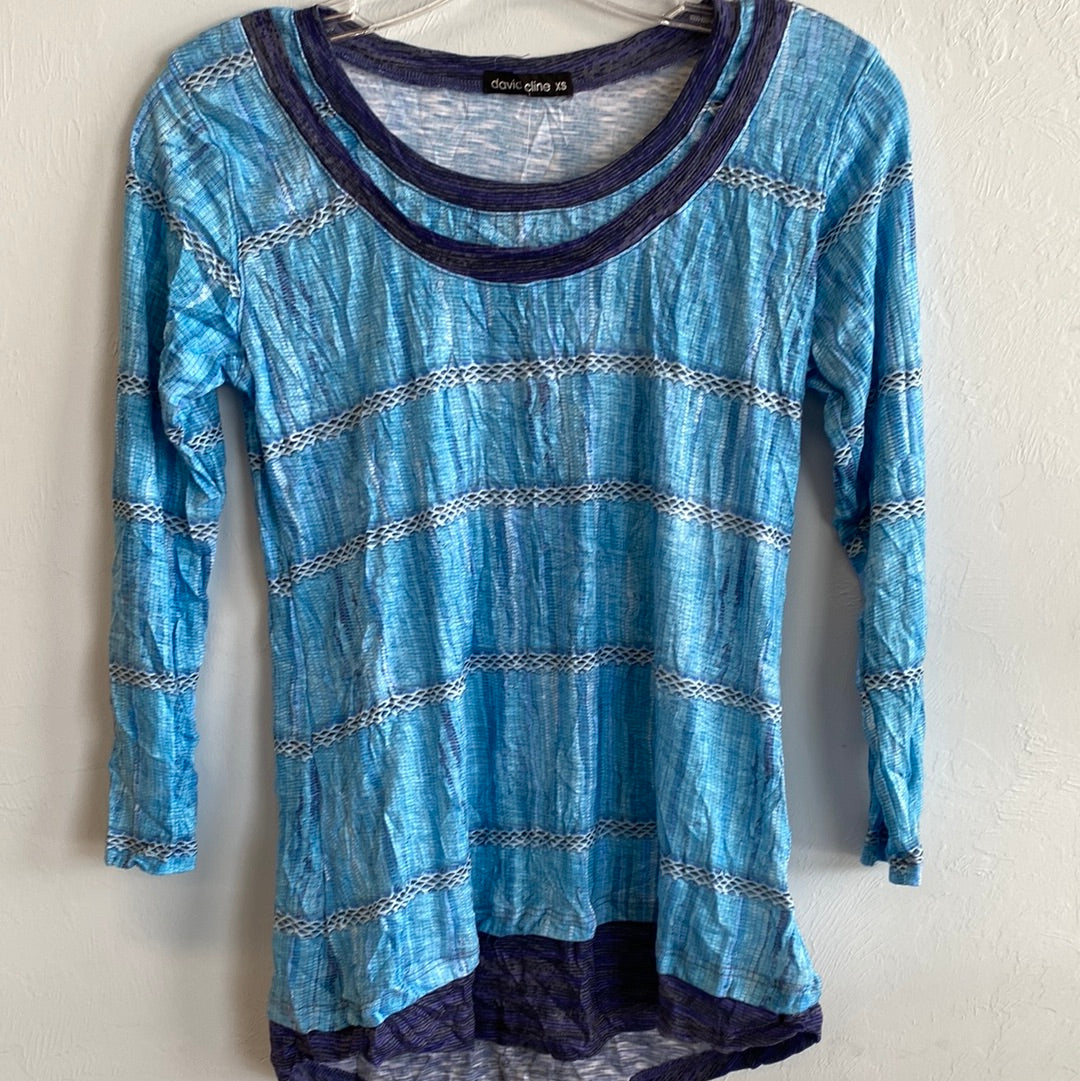 3/4 Sleeve Double Hem Scoop Neck-Artic