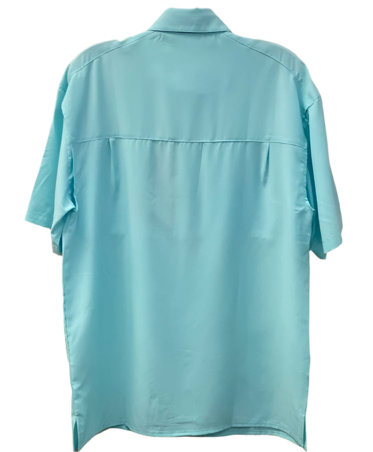 Aqua color short sleeve button up