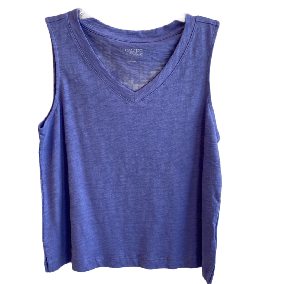 V-Neck Tank-Baja Blue