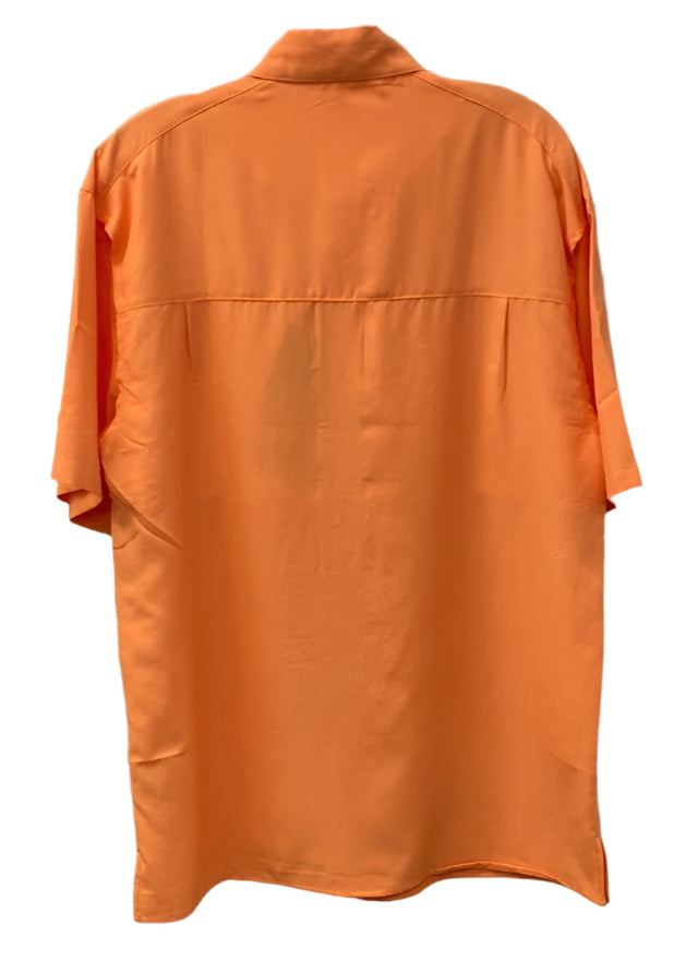 orange button up shirt