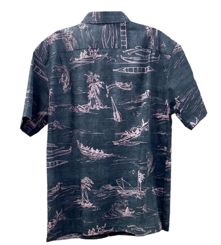 black and pink patter button up