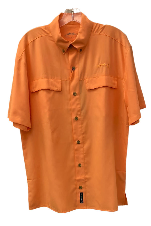 Orange button up shirt