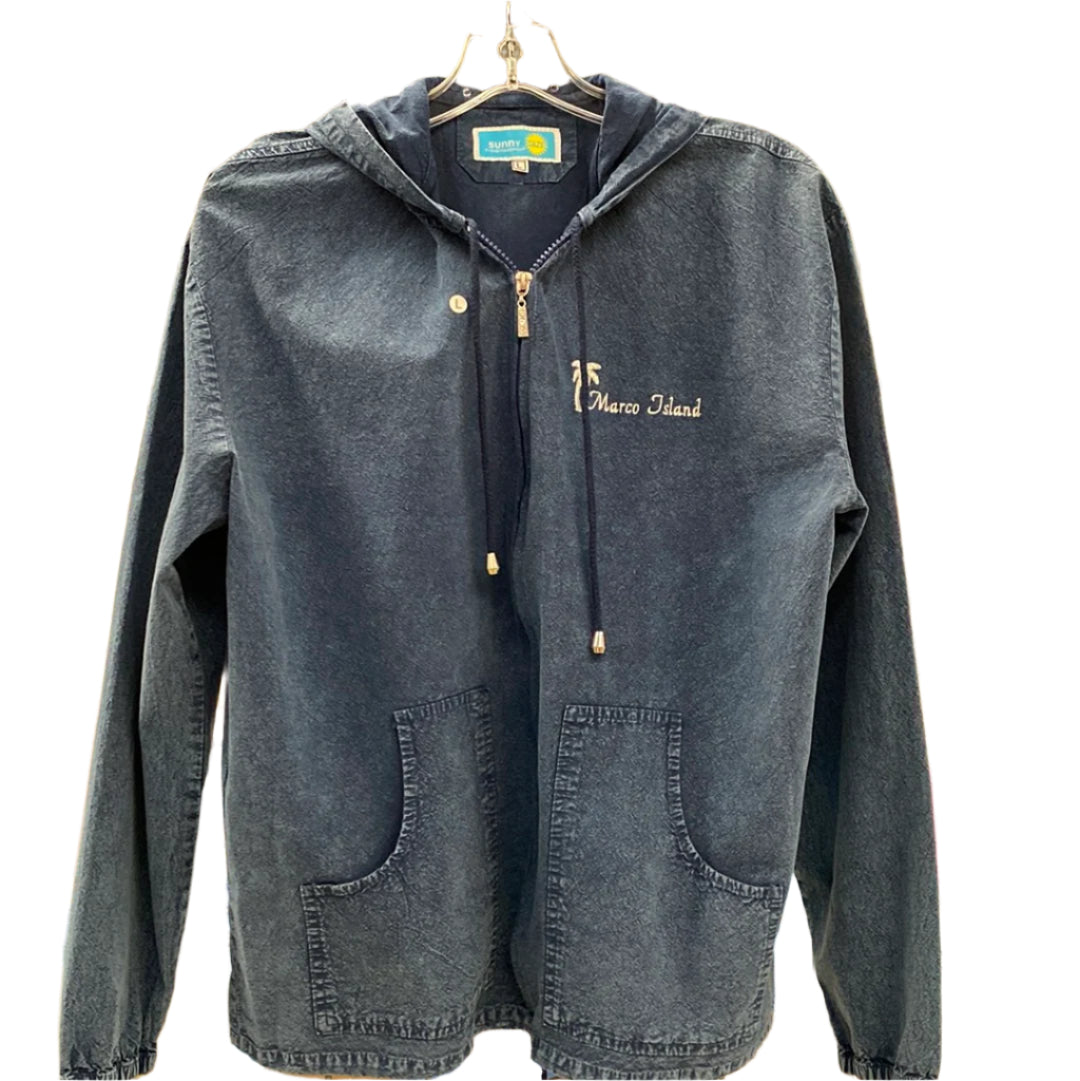 Cotton MI Zip Up Jacket - Blue