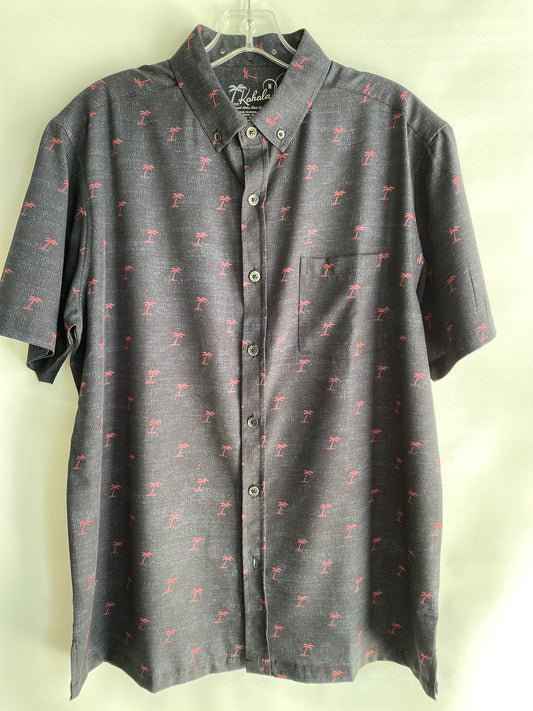 Palms Button Down Shirt-New Black