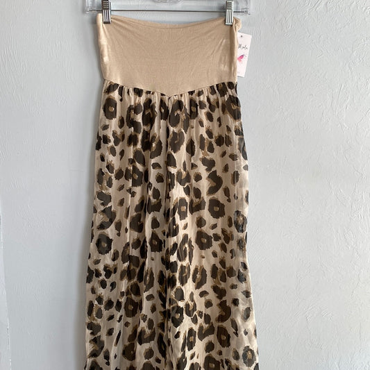 Leopard Print Silk Pant-Cream