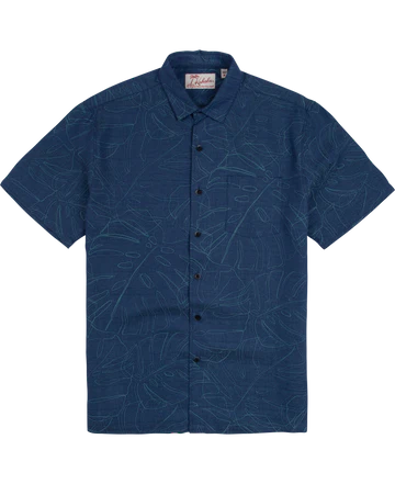 Electric Fern Short Sleeve Shirt-Navy