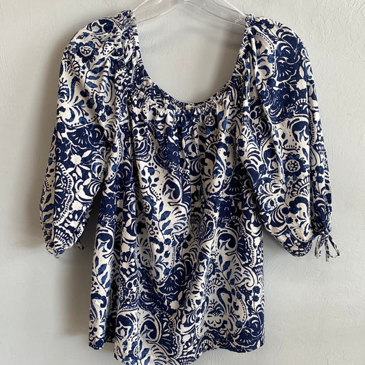 Enma Puff Sleeve Blouse-Indigo