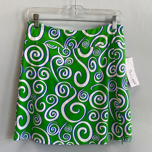 Zip Skort-Swirls Green and White
