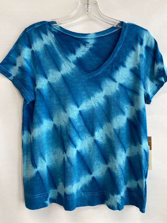 Cotton Tie Dye V-Neck Tee-Lapis