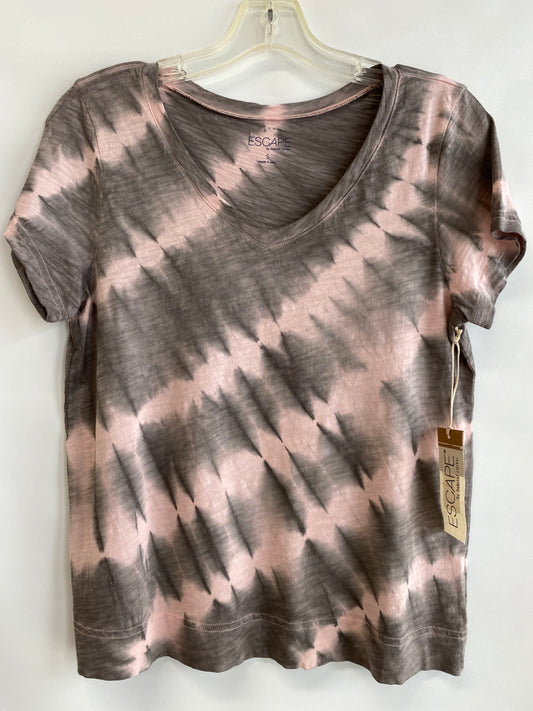 Cotton Tie Dye V-Neck Tee-Pink