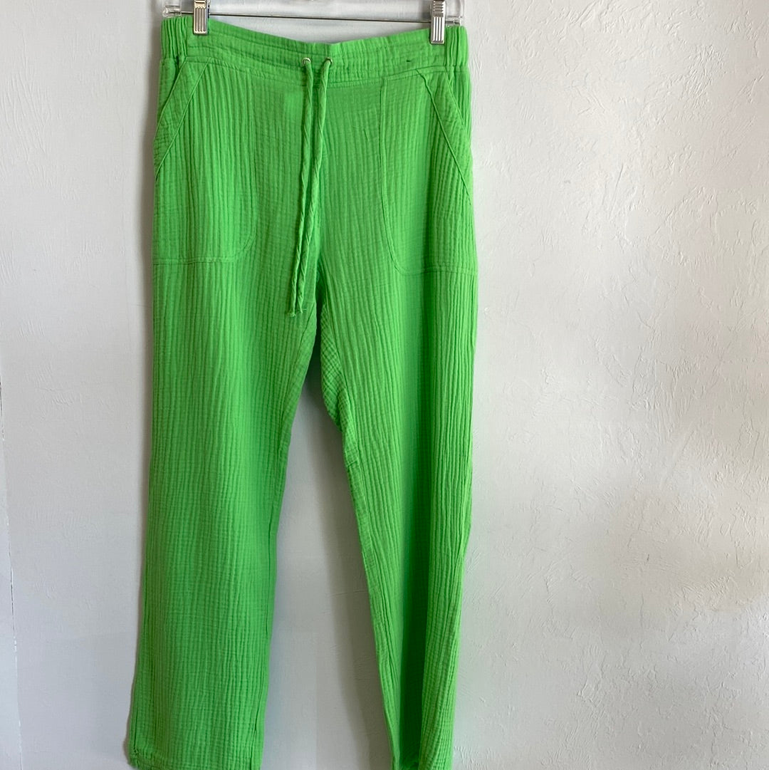 Cropped Fringe Pant-Emerald