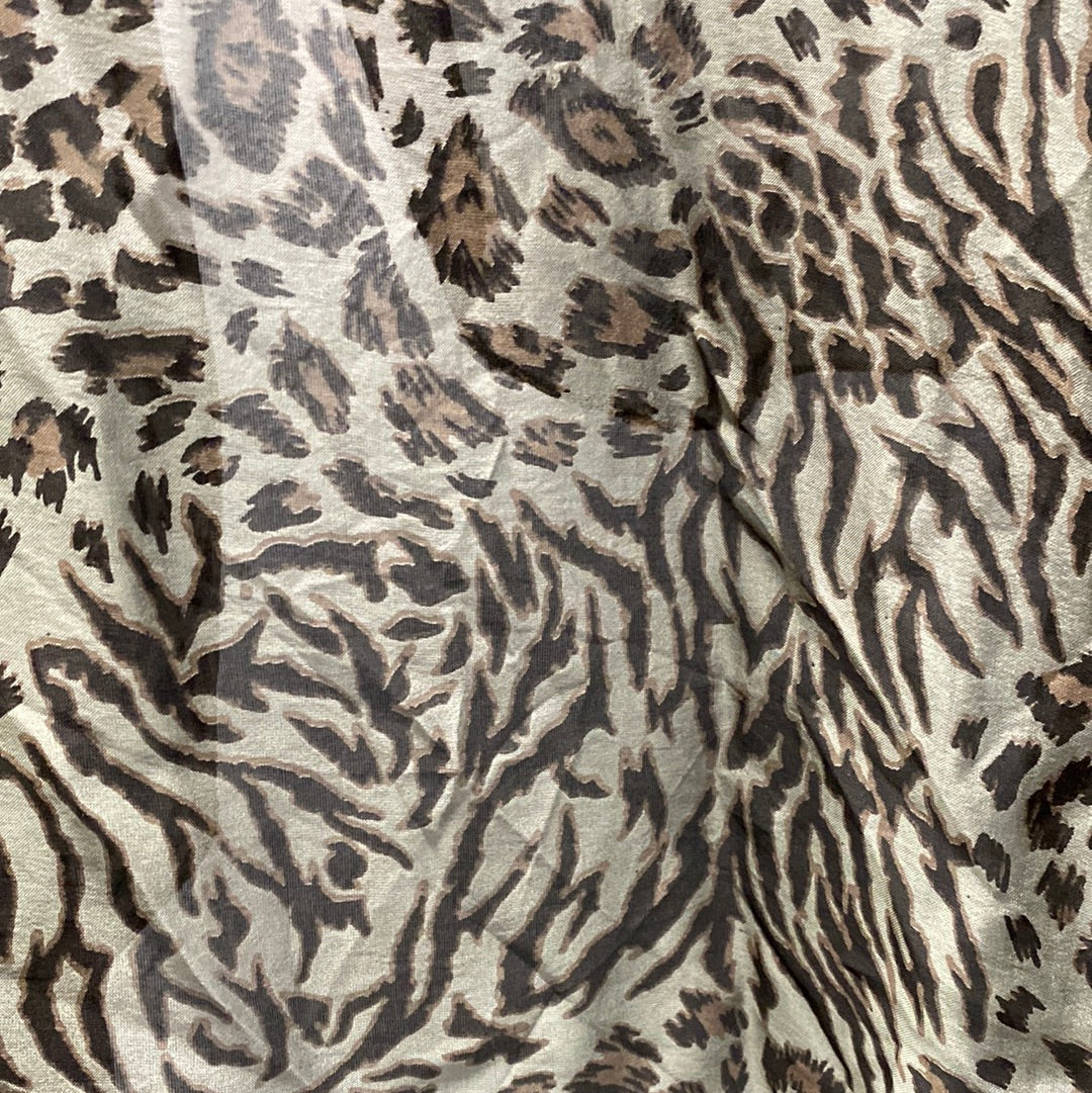 Safari Print Long Cardigan-Desert Grey
