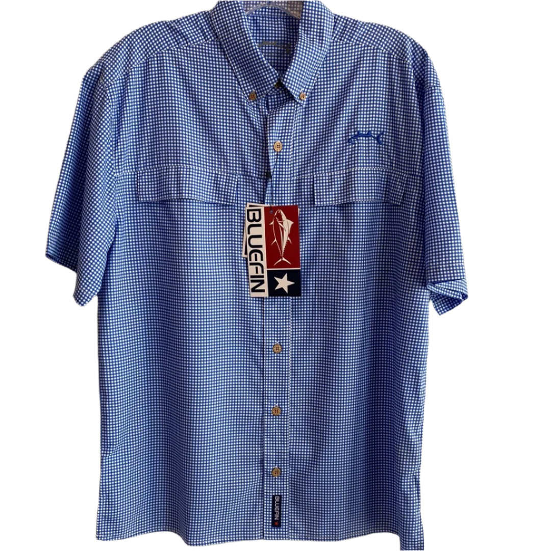 Performance Sport Shirt Gingham-Dark Blue