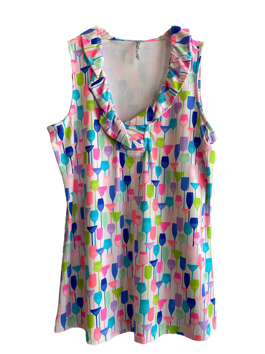 V-Neck Ruffle Tank-WINW
