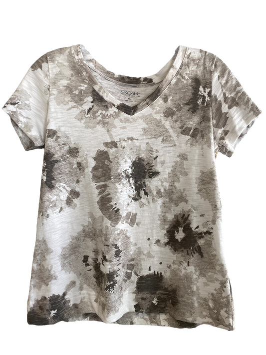Sunburst V-Neck Tee-Fog