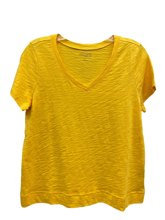 Cotton V-Neck Tee-Lemon
