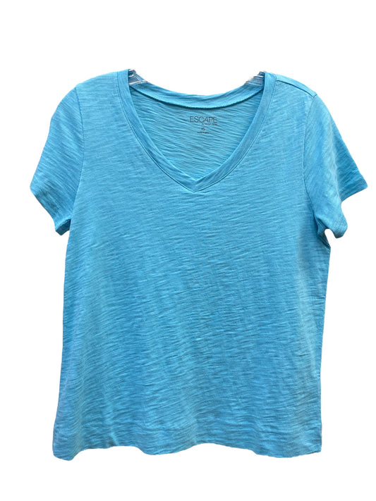 Cotton  V-Neck Tee-Sky