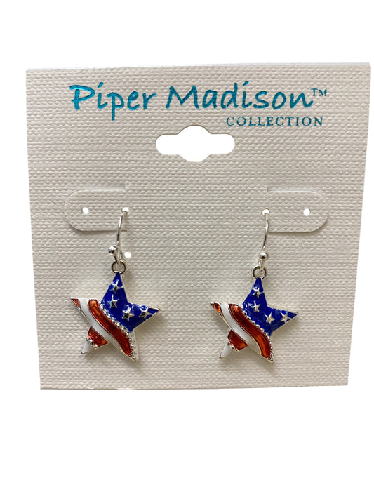 Patriotic Flag Star Earings