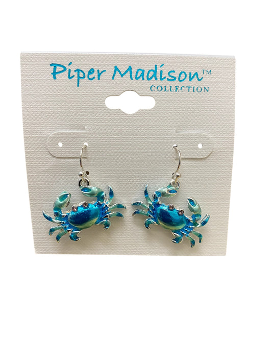 Blue Crab Earrings