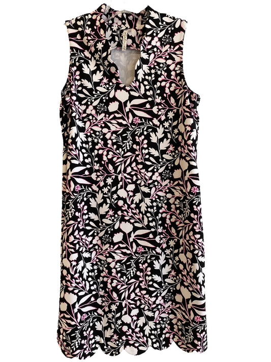 Scallop V-Neck And Hem Dress-SBBW