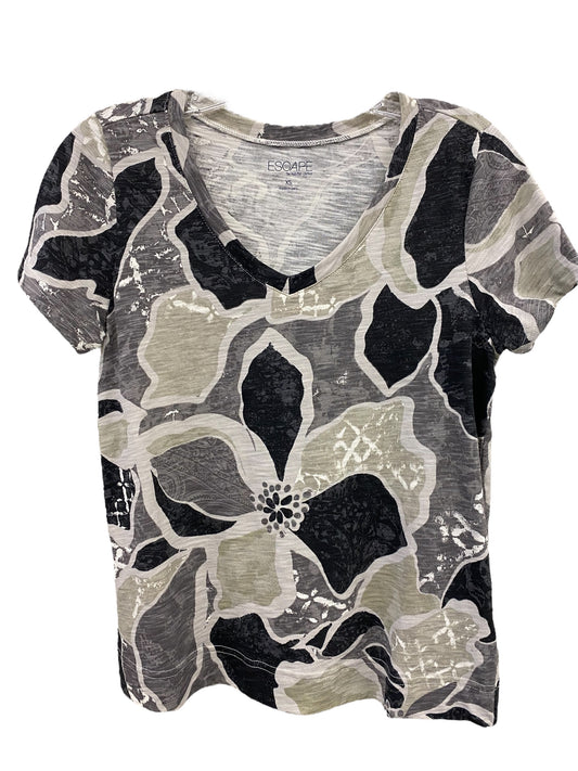 Floral patterned t-shirt on a white background