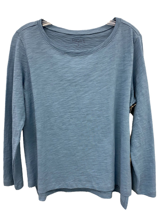 Blue long-sleeve shirt on a white background