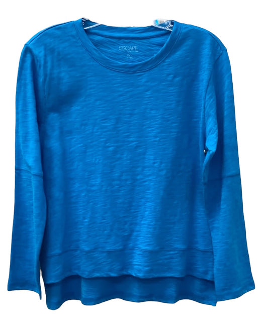 Cotton Slub Step Hem Boxy Tee - Coastline