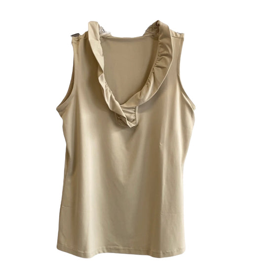 V-Neck Ruffle Tank Top - Stone