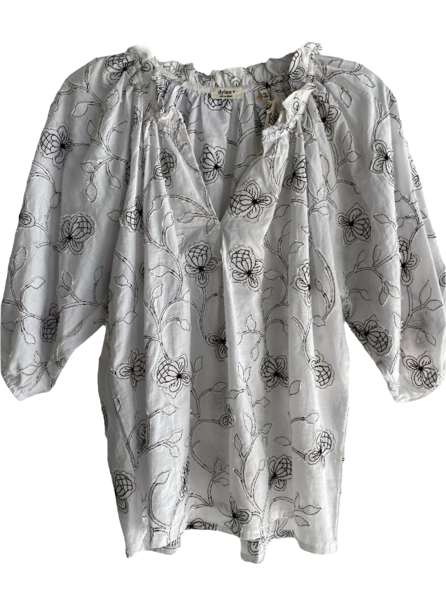 Lace Cutwork Top-White
